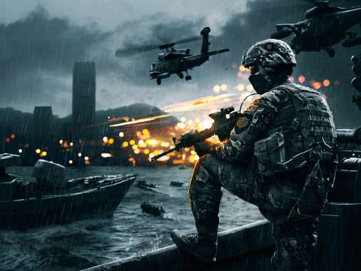 Battlefield 4 fan art Mobiele Horizontaal achtergrond