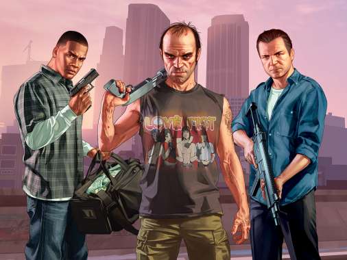 Grand Theft Auto 5 Mobiele Horizontaal achtergrond