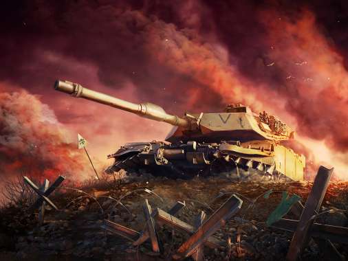 Tank Domination Mobiele Horizontaal achtergrond