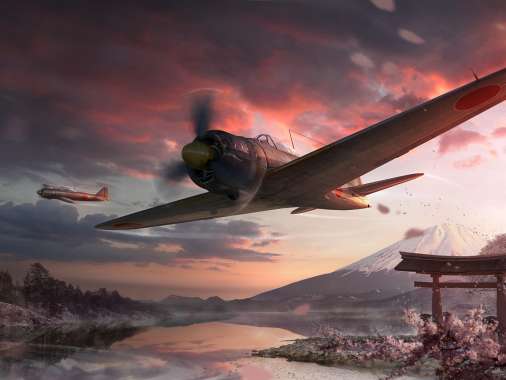 World of Warplanes Mobiele Horizontaal achtergrond