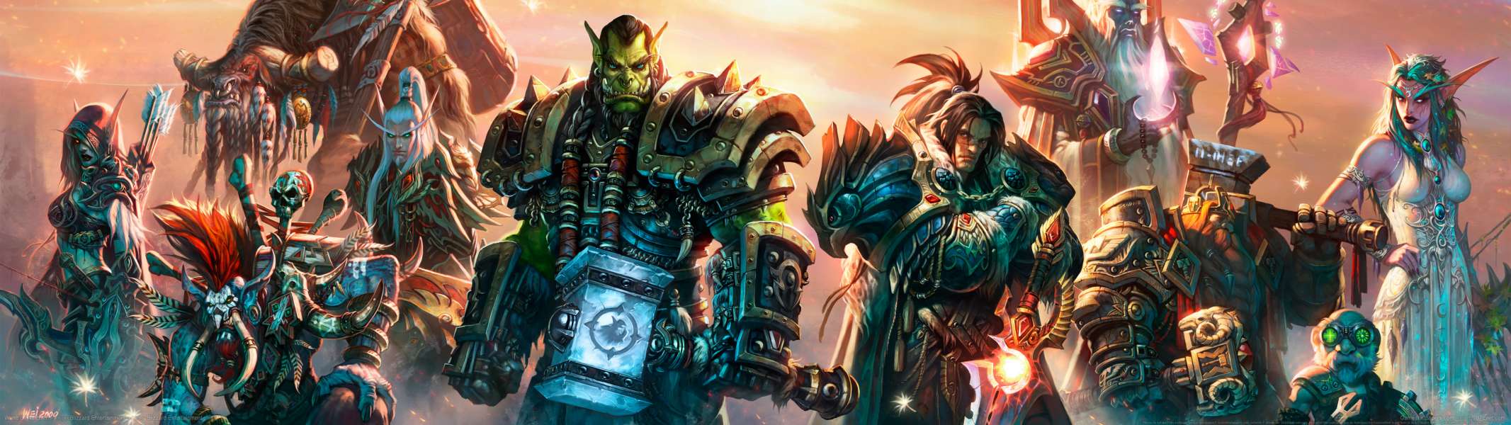 World of Warcraft dual screen achtergrond
