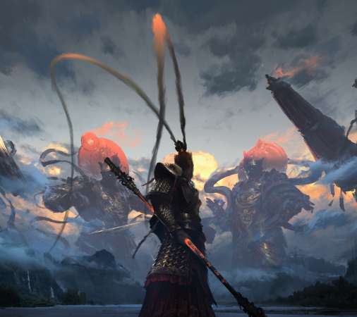 Black Myth: Wukong fan art Mobiele Horizontaal achtergrond