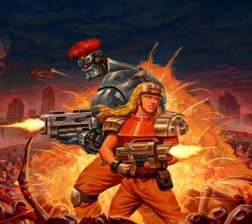 Blazing Chrome Mobiele Horizontaal achtergrond