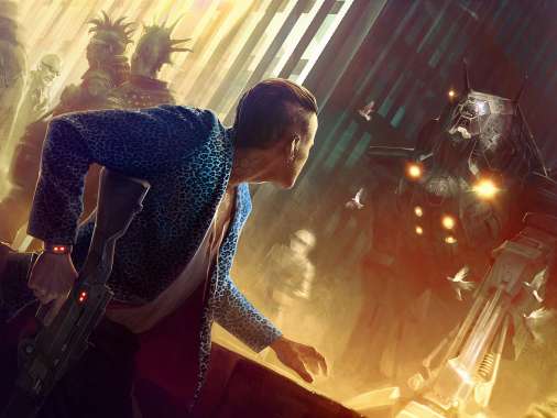 Cyberpunk 2077 Mobiele Horizontaal achtergrond