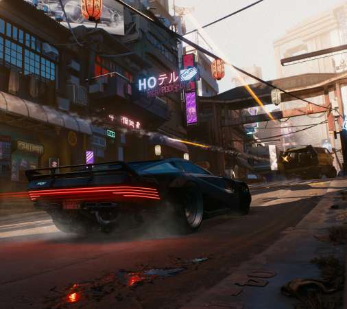 Cyberpunk 2077 Mobiele Horizontaal achtergrond