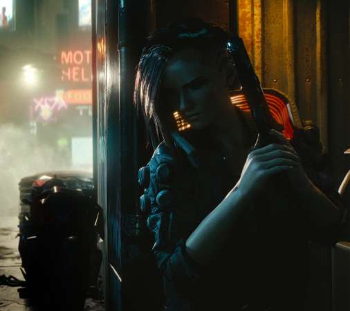 Cyberpunk 2077 Mobiele Horizontaal achtergrond