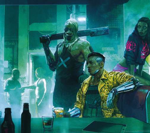 Cyberpunk 2077 Mobiele Horizontaal achtergrond