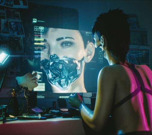 Cyberpunk 2077 Mobiele Horizontaal achtergrond