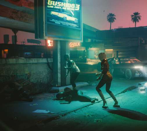 Cyberpunk 2077 Mobiele Horizontaal achtergrond