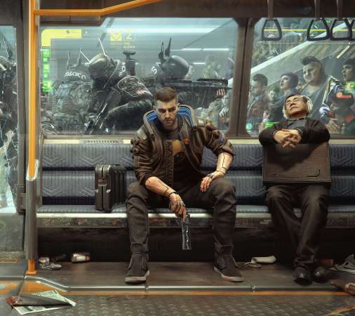 Cyberpunk 2077 Mobiele Horizontaal achtergrond