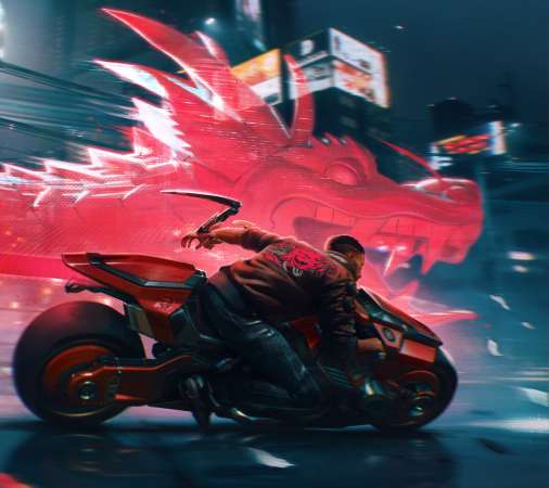 Cyberpunk 2077 Mobiele Horizontaal achtergrond