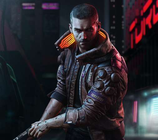 Cyberpunk 2077 Mobiele Horizontaal achtergrond