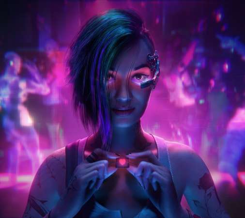 Cyberpunk 2077 Mobiele Horizontaal achtergrond