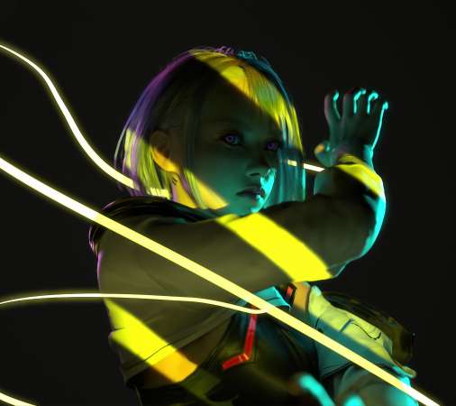 Cyberpunk: Edgerunners fan art Mobiele Horizontaal achtergrond