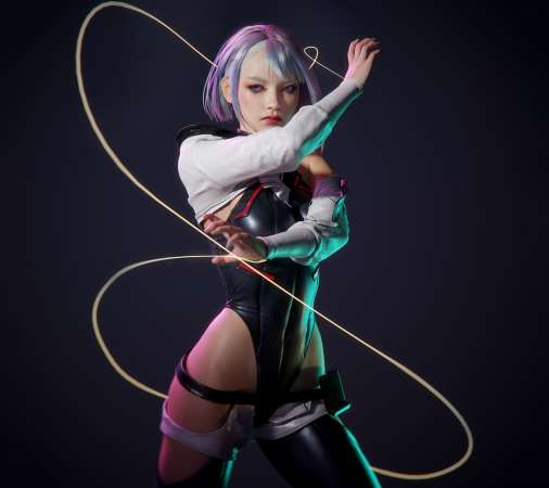 Cyberpunk: Edgerunners fan art Mobiele Horizontaal achtergrond