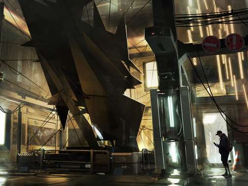 Deus Ex: Mankind Divided Mobiele Horizontaal achtergrond