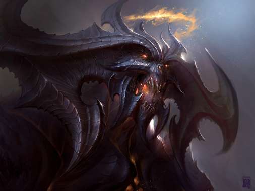 Diablo 3 Fan Art Mobiele Horizontaal achtergrond