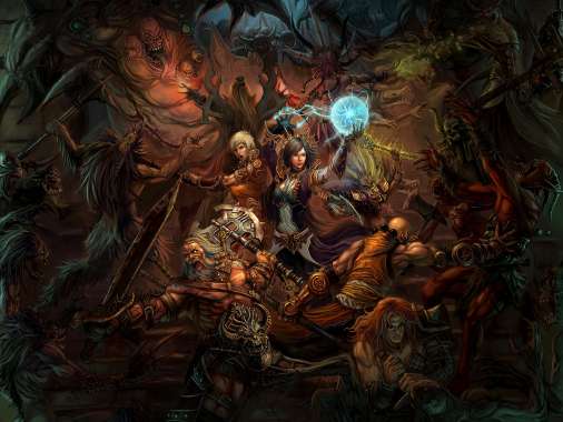 Diablo 3 Fan Art Mobiele Horizontaal achtergrond