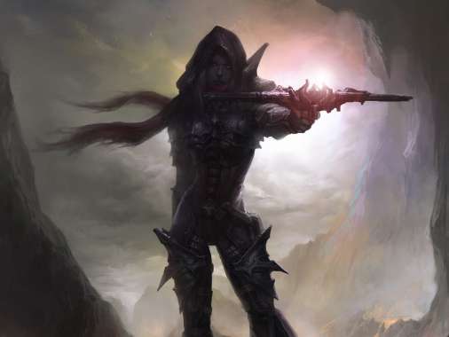 Diablo 3 Fan Art Mobiele Horizontaal achtergrond