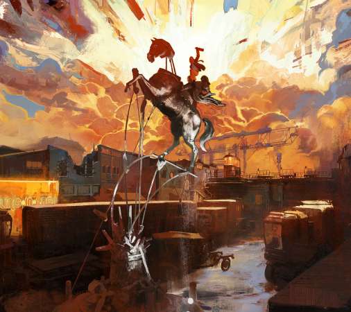 Disco Elysium Mobiele Horizontaal achtergrond