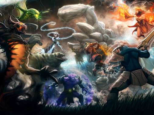 Dota 2 Mobiele Horizontaal achtergrond