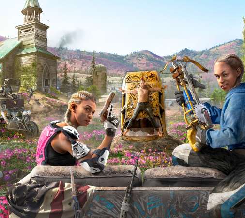 Far Cry New Dawn Mobiele Horizontaal achtergrond