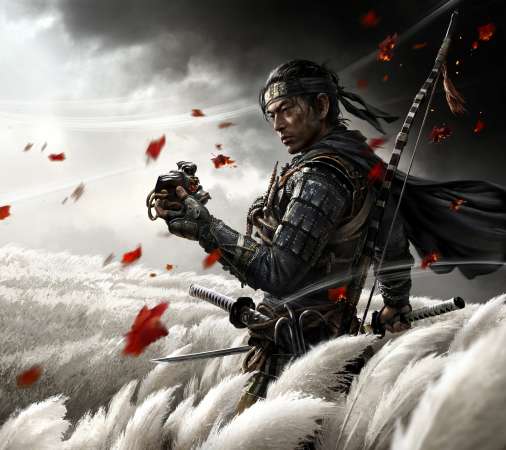 Ghost of Tsushima Mobiele Horizontaal achtergrond