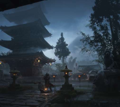 Ghost of Tsushima Mobiele Horizontaal achtergrond