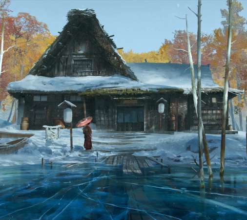 Ghost of Yotei Mobiele Horizontaal achtergrond