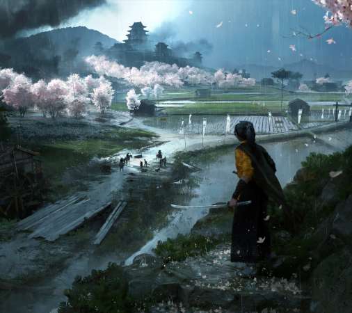 Ghost of Yotei Mobiele Horizontaal achtergrond