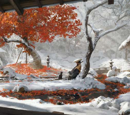 Ghost of Yotei Mobiele Horizontaal achtergrond