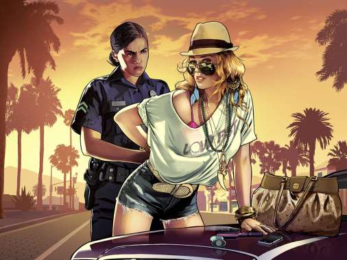 Grand Theft Auto 5 Mobiele Horizontaal achtergrond