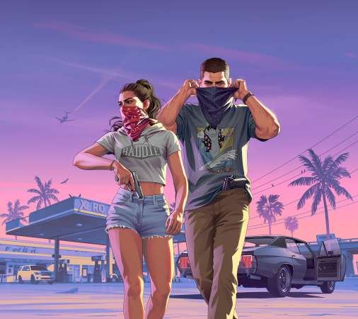 Grand Theft Auto 6 Mobiele Horizontaal achtergrond
