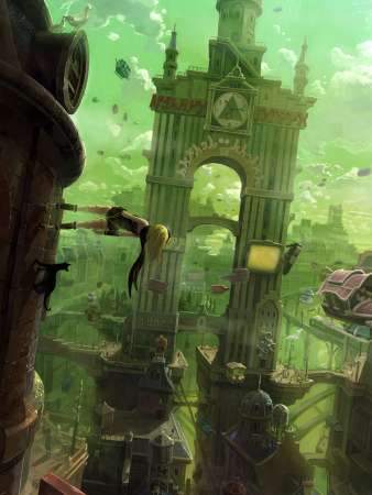 Gravity Daze Mobiele Horizontaal achtergrond