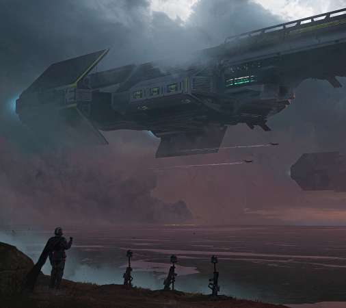 Helldivers 2 fan art Mobiele Horizontaal achtergrond