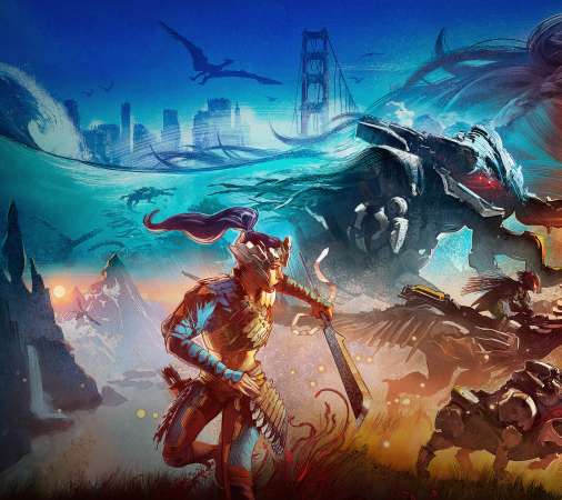 Horizon: Forbidden West Mobiele Horizontaal achtergrond