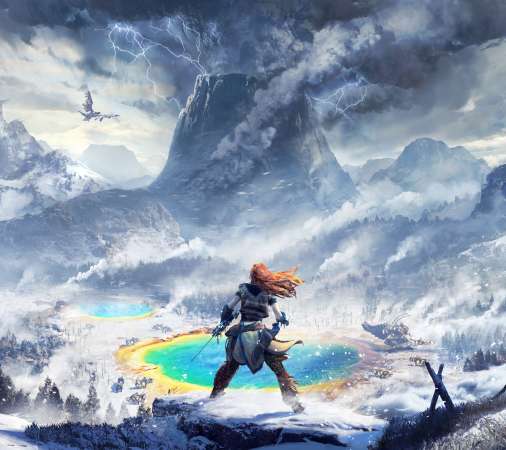 Horizon: Zero Dawn - The Frozen Wilds Mobiele Horizontaal achtergrond