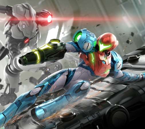 Metroid Dread Mobiele Horizontaal achtergrond