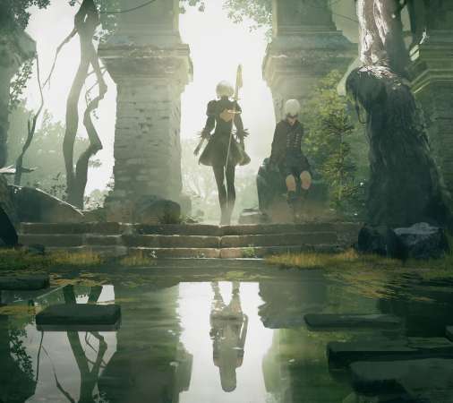 Nier Automata Mobiele Horizontaal achtergrond