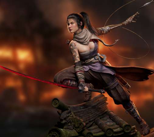 Sekiro: Shadows Die Twice fan art Mobiele Horizontaal achtergrond