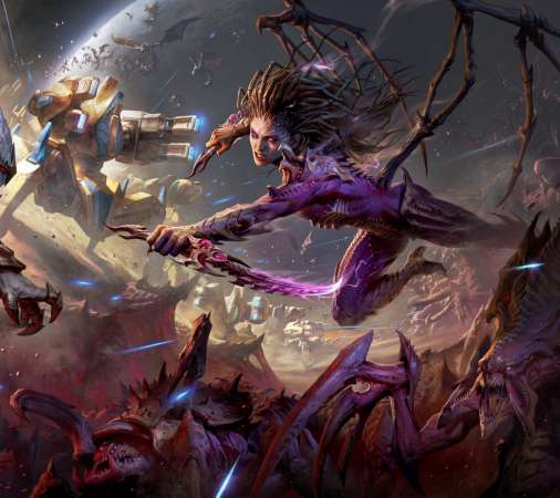 Starcraft Mobiele Horizontaal achtergrond
