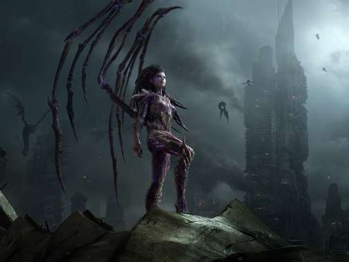 StarCraft 2: Heart of the Swarm Mobiele Horizontaal achtergrond