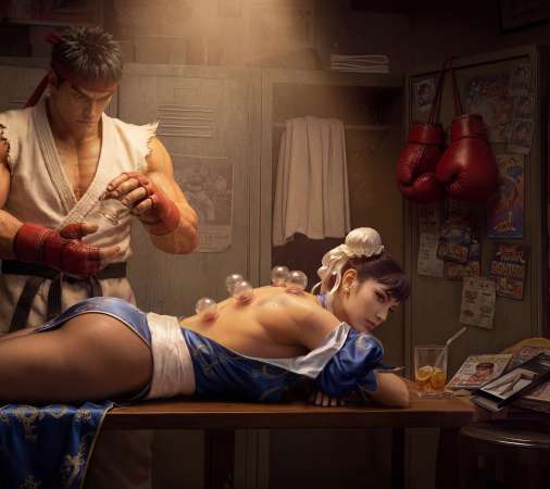 Street Fighter fan art Mobiele Horizontaal achtergrond