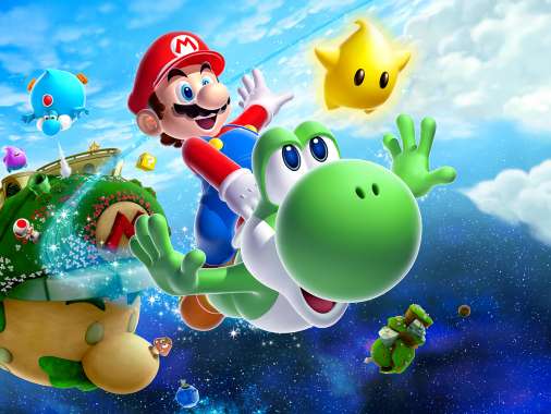 Super Mario Galaxy 2 Mobiele Horizontaal achtergrond