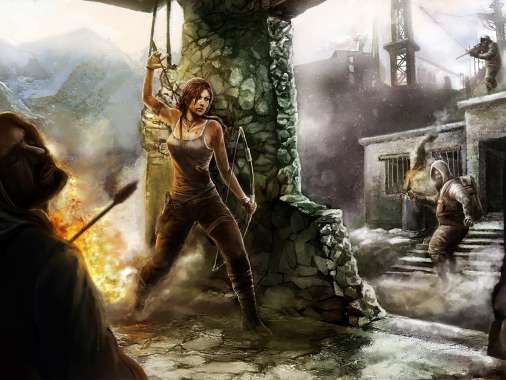 Tomb Raider fan art Mobiele Horizontaal achtergrond