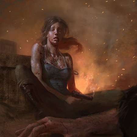 Tomb Raider fan art Mobiele Horizontaal achtergrond