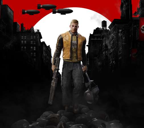 Wolfenstein 2: The New Colossus Mobiele Horizontaal achtergrond