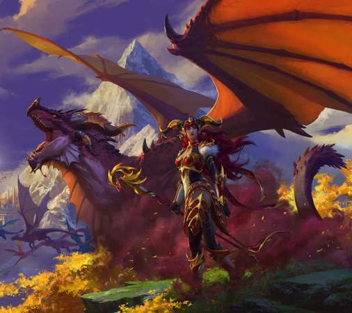 World of Warcraft: Dragonflight Mobiele Horizontaal achtergrond