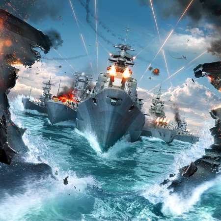 World of Warships Mobiele Horizontaal achtergrond