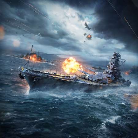 World of Warships Mobiele Horizontaal achtergrond